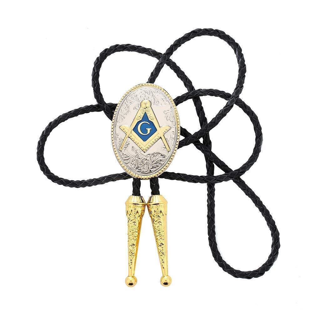 3314 Nature Agate Triangle Shape Western Cowboy Celtic Black Stone Bolo Tie